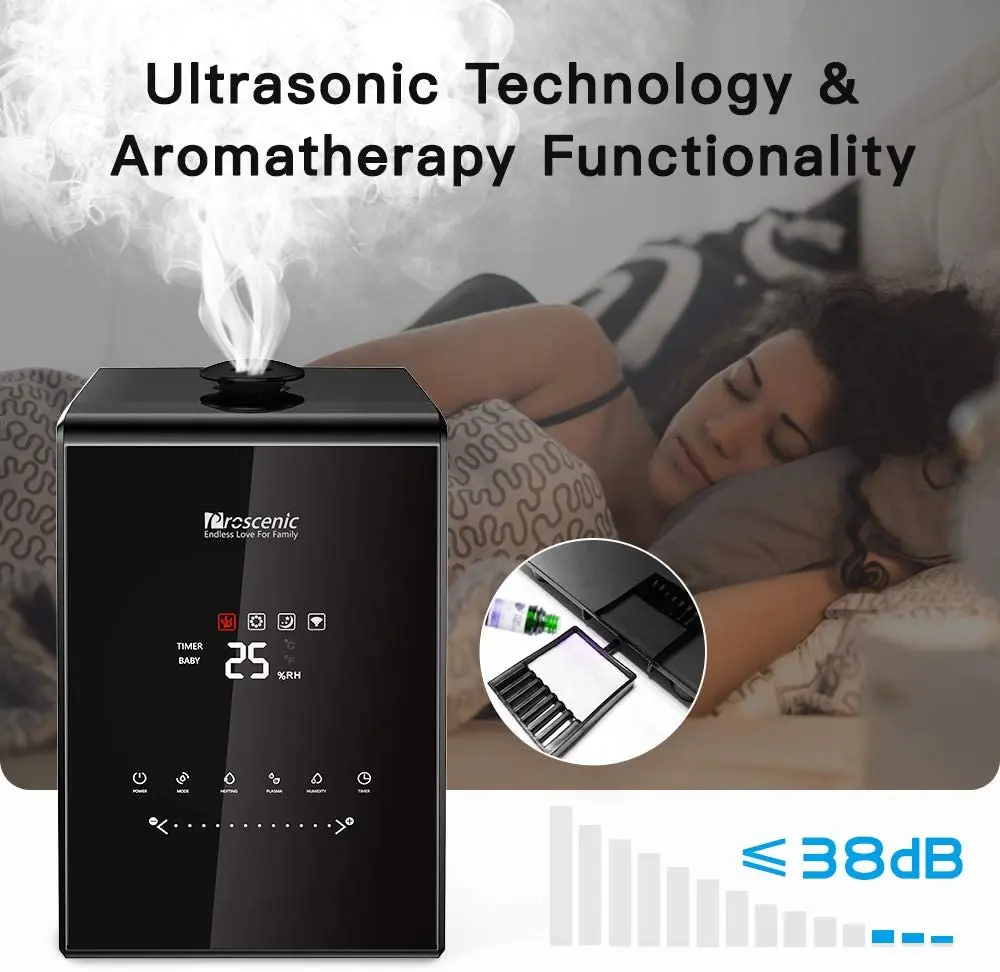 Увлажнитель воздуха Proscenic 808C с поддержкой Wi Fi сенсорным экраном и управлением