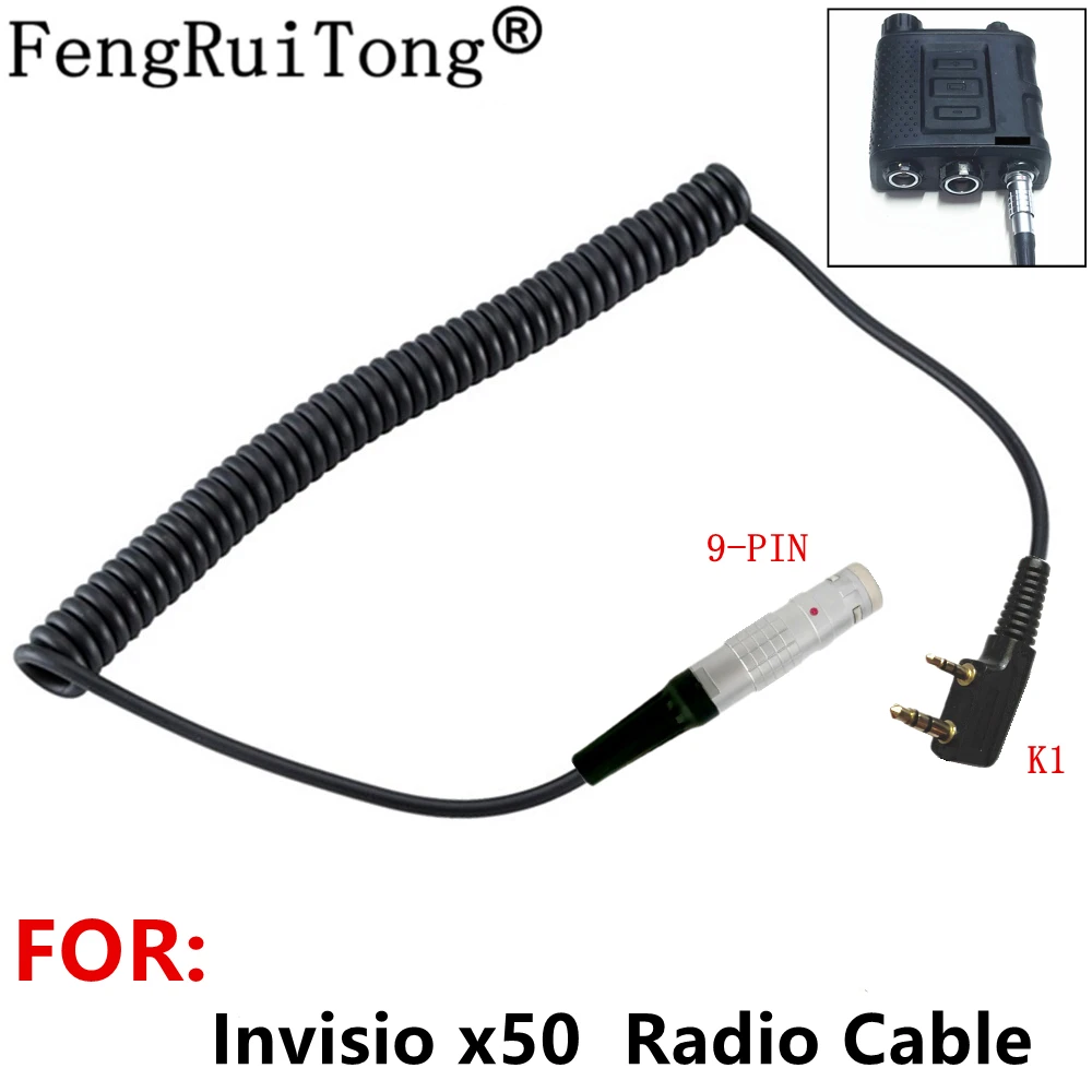 Radio Cable K1 to lemo 9pin for Invisio X50 ptt for Kenwood 2 Pin Type Puxing WOUXUN Baofeng UV5R UV82  Invisio X50  Cable