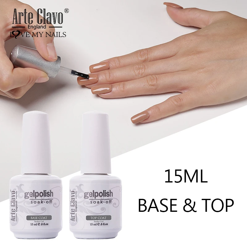 

Arte Clavo Base Coat No Wipe Top Coat Matte Gel Soak Off UV LED Functional Gel Long Lasting Color Gel Polish Nail Art Base Gel