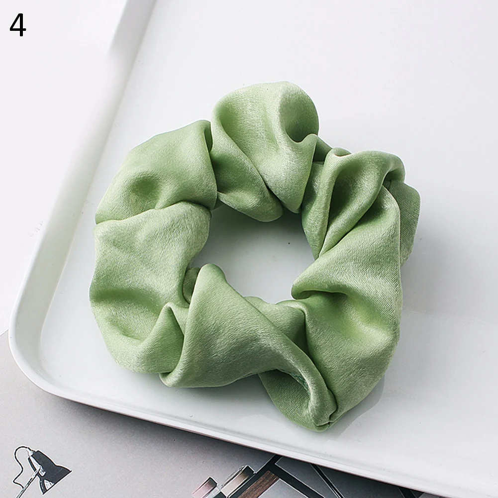 

1PC Silky Satin Hair Scrunchies Women Solid Stretchy Ponytail Holder Elegent Girl Hair Accessories 30 Colors Scrunchie Headband