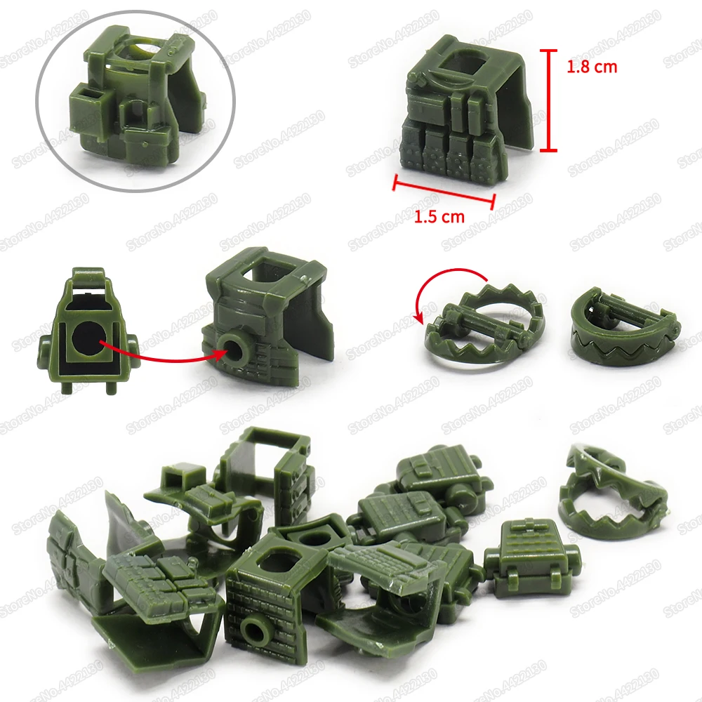 Снаряжение фигурки рюкзак комплект брони военные строительные блоки ww2