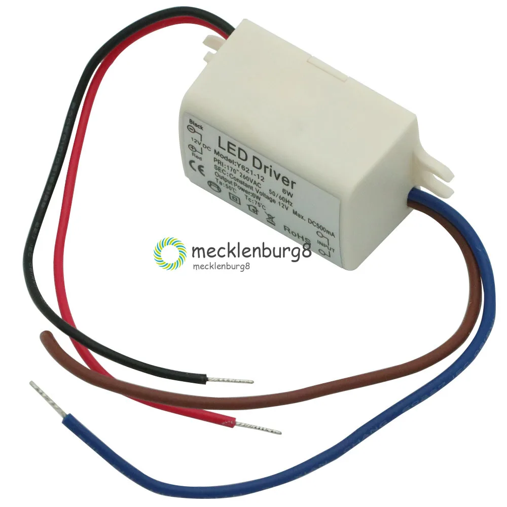 Постоянный ток 12 В 6 Вт ватт светодиодный драйвер высокой мощности постоянный