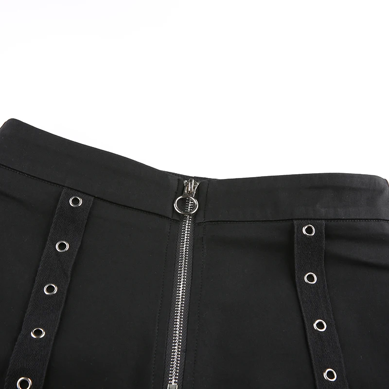 Rockmore Black Pockets Harajuku Zipper Mini Shorts Women Bodycon Gothic Short Pants Korean Style Female Casual Shorts Streetwear