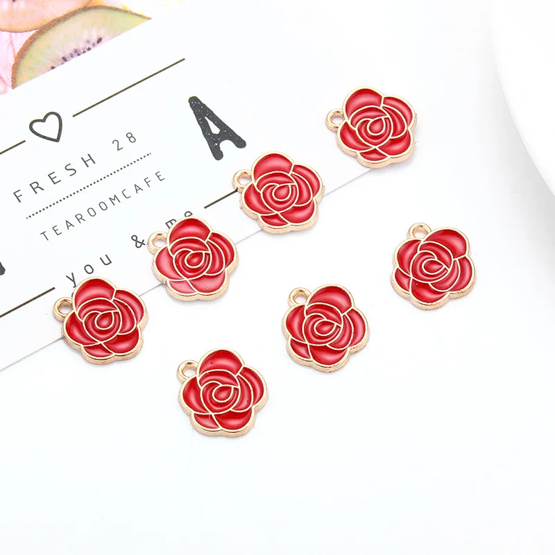 10 шт. эмалированные золотистые серьги из сплава|Шармы| |