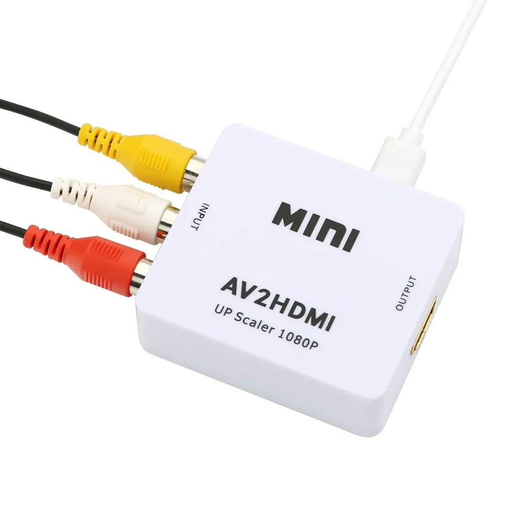 Мини AV HDMI композитный CVBS 3RCA к видео апскейлинг 1080P конвертер адаптер RCA PS3 DVD