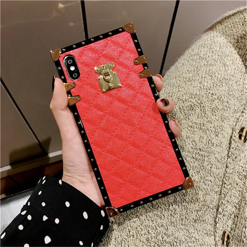 Stylish square sheepskin phone case for VIVO X9 X9S X20 X20P X21Y79 Y75 X7 Y85 X23 Shockproof Plus FUNDA |