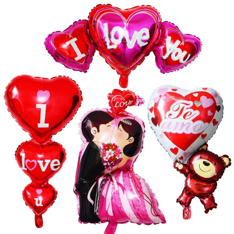 Вечерние украшения на День святого Валентина круглые шары из фольги для