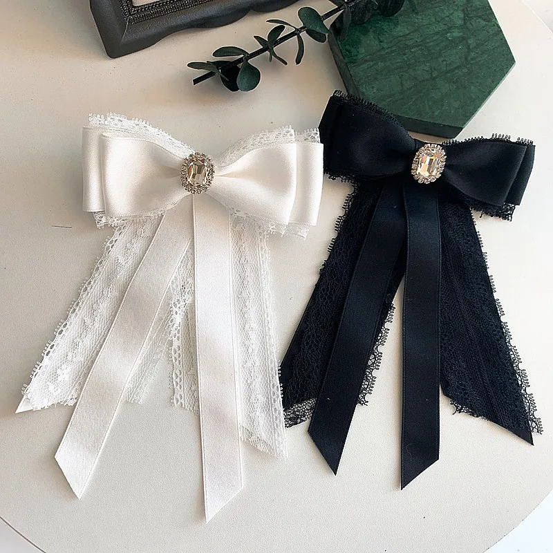 

Корейская лента брошь для галстука-бабочки тканевые кружевные Стразы рубашка с галстуком воротник булавки и броши Роскошные ювелирные изд...