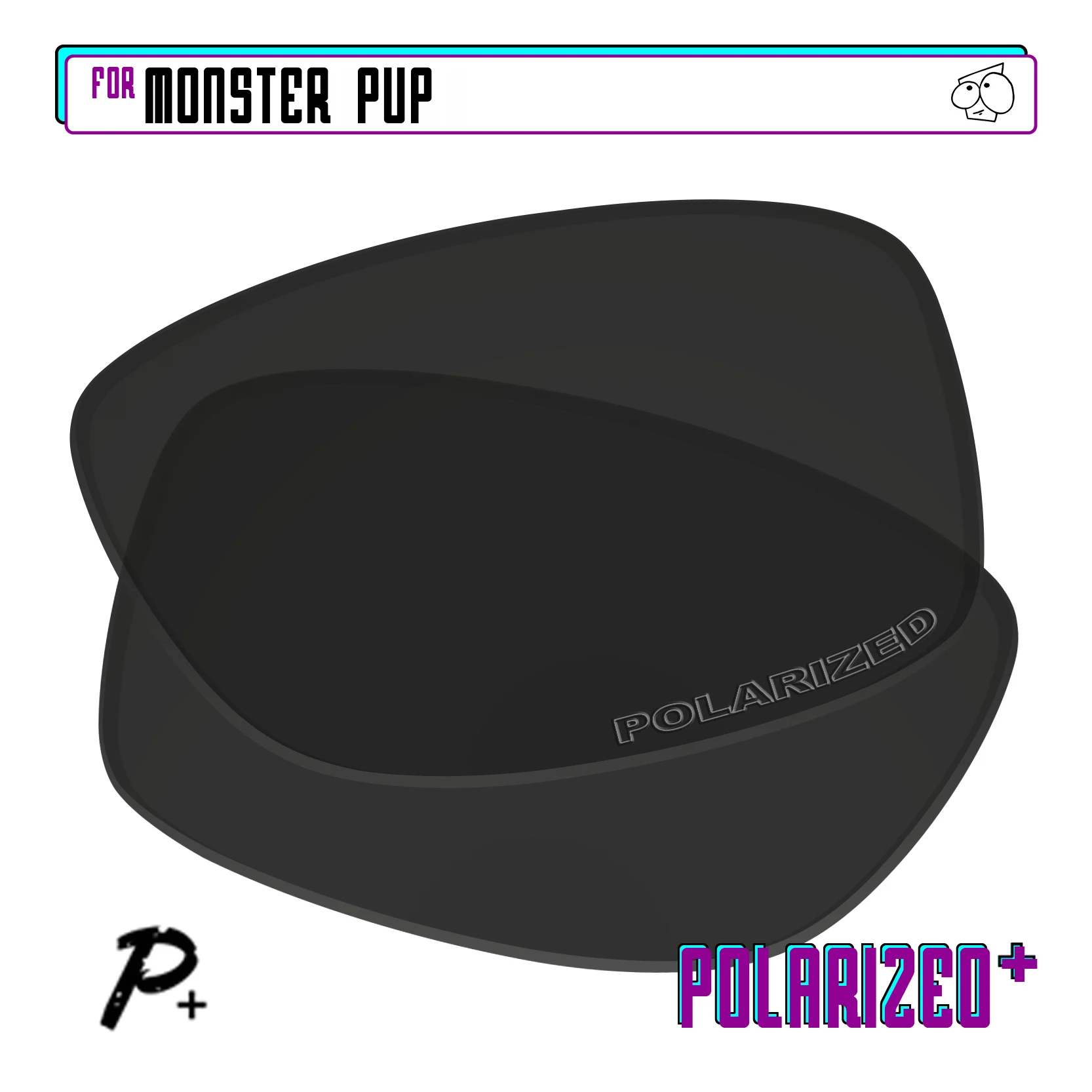 EZReplace Polarized Replacement Lenses for - Oakley Monster Pup Sunglasses - Black P Plus