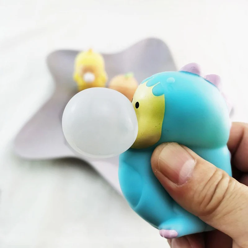 

2pcs Baby Dragons Spit Bubble Pinch Music Squeezes Bubbles Funnys Vent Toys For Kids Adults Stress Relief Toy LBV