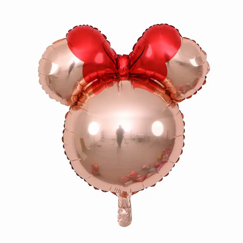 red bowknot 24 дюйма с рисунком в виде Головы Микки Мауса, Алюминий Фольга воздушные шары Минни Мышь микки игрушки из мультфильмов детских празднований дня рождения тема вечерние украшения Globos - Цвет: red bowknot
