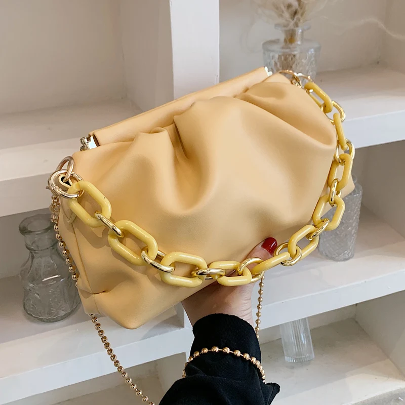 

Luxury Chain Shoulder Bags for Women 2021 High Capacity Vintage PU Leather Hand Bag Chain Lady Handbags and Purses