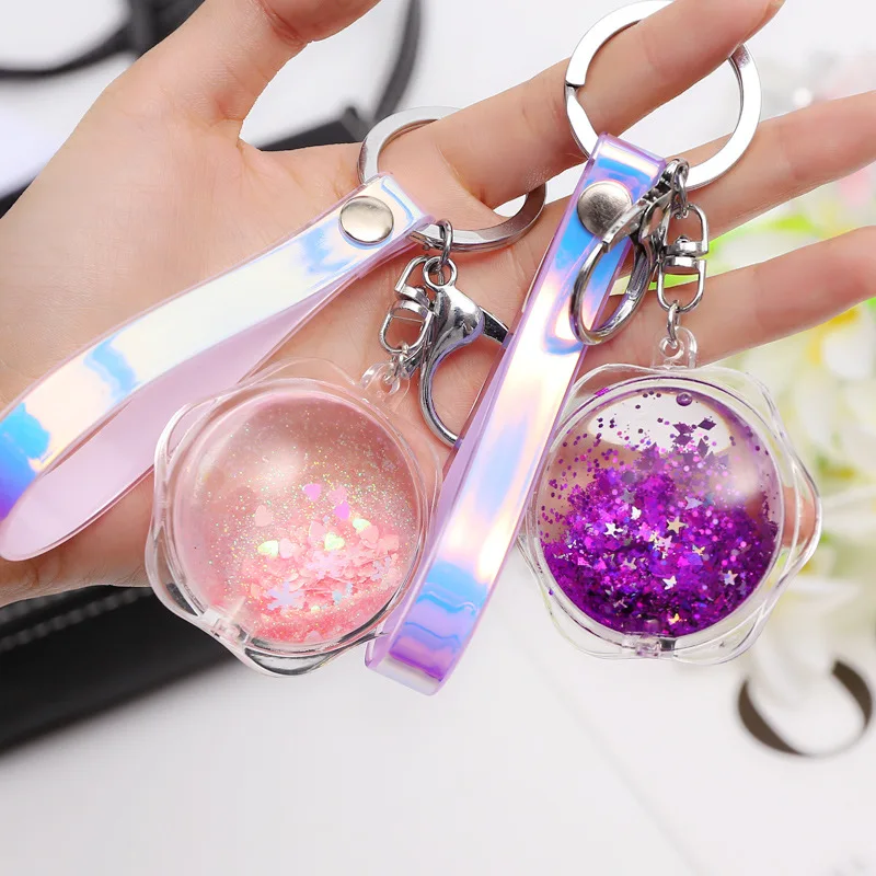 Двигающийся брелок с жидкостью автомобильная звезда быстрый песок брелки для