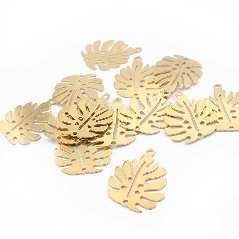 20 шт. латунные подвески в виде листьев|Шармы| |