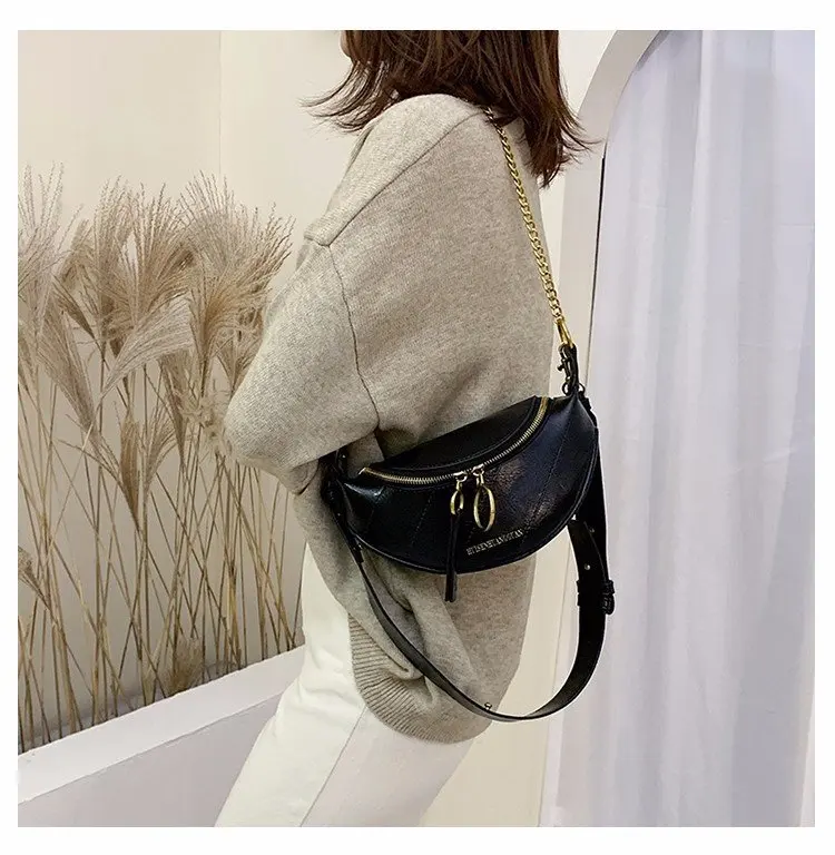 Женская сумка-мессенджер из натуральной кожи с цепочкой весна 2020 | Багаж и сумки