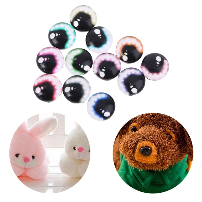 

20pcs 8/12/18mm Glass Doll Eyes DIY Crafts Eyeballs for Dinosaur Animal Eye R66D