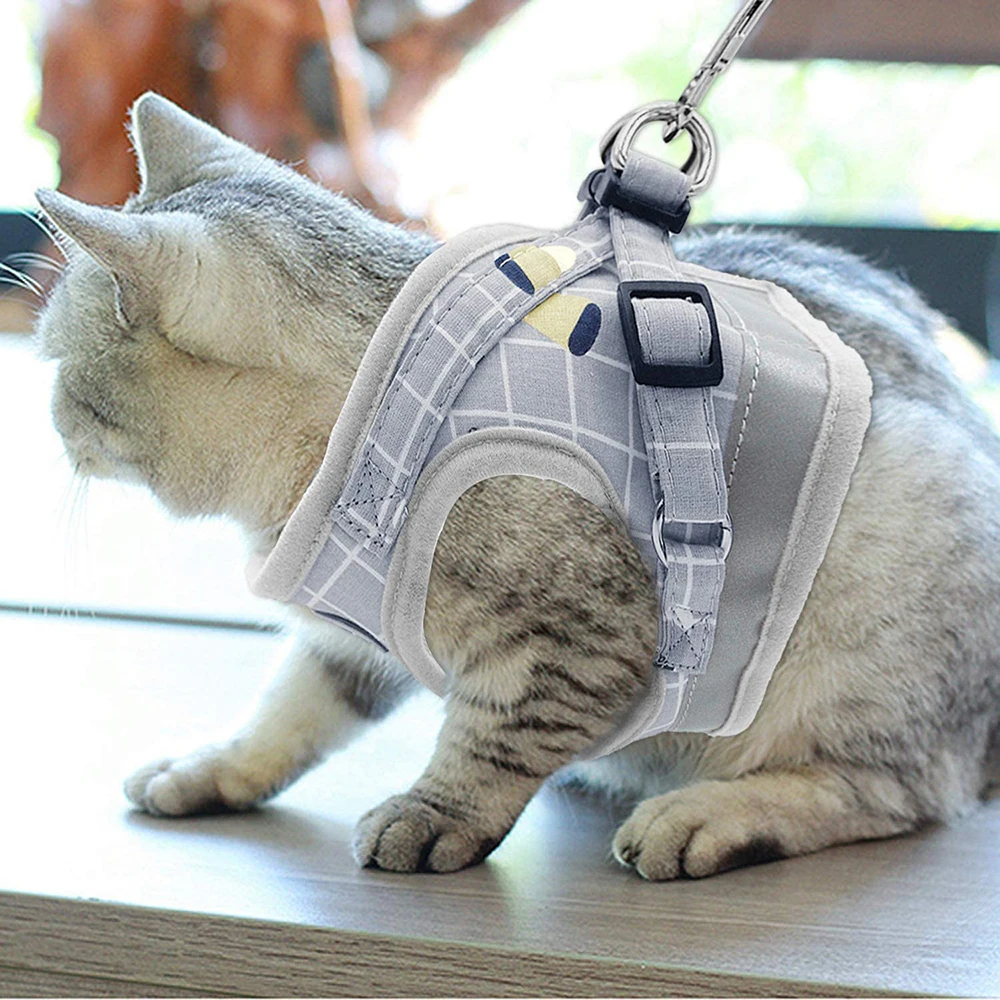 Adjustable Cat Accessories Harness Reflective Kitten Collar and Leash Set Supplies Goods for Small Dog Pet Rabbit Puppies