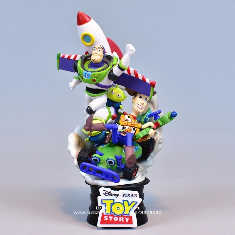 

Disney Toy Story 4 Woody Buzz Lightyear Aliens Q Version 16cm PVC Action Figures mini Dolls Kids Toys model for Children gift