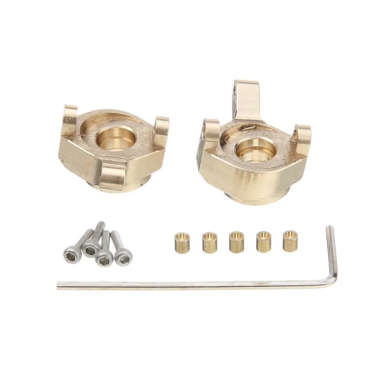

2pcs Brass Steering Block Knuckle Set Spare Replace Parts for Axial SCX24 90081 RC Car Accessories