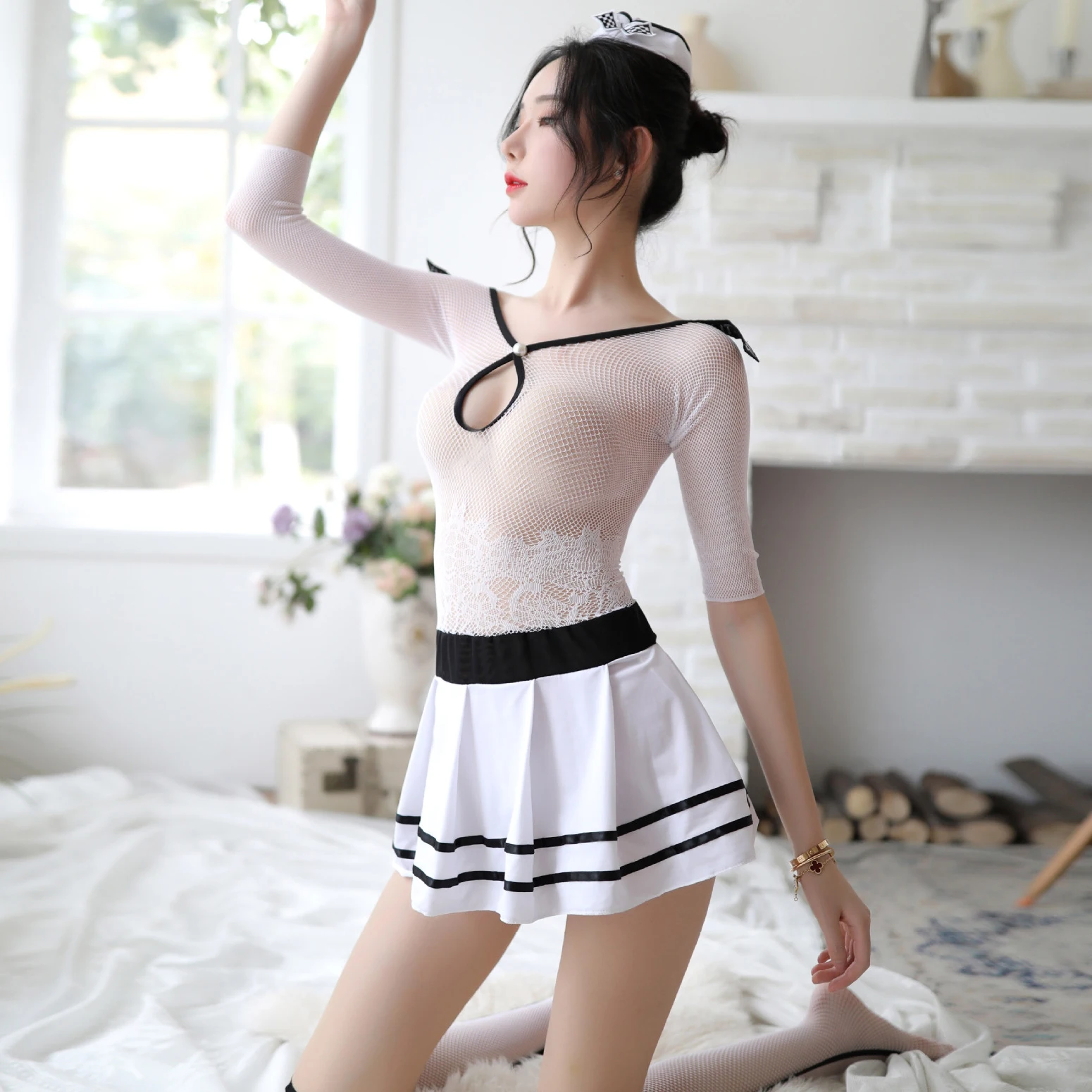 

Женское сексуальное нижнее белье, эротический комплект, сексуальная одежда, порно, Прозрачный женский костюм, униформа моряка, косплей, ноч...