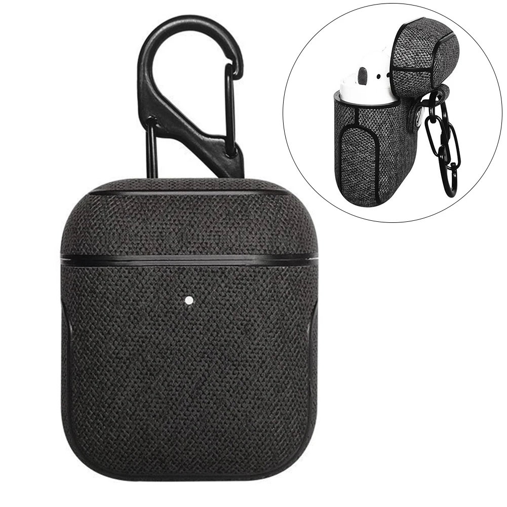 Bluetooth наушники кожаный чехол для Apple AirPods 1 2 Pro ткань анти-потеря противоударный чехол PU кожа для Air Pods 3 с крючком