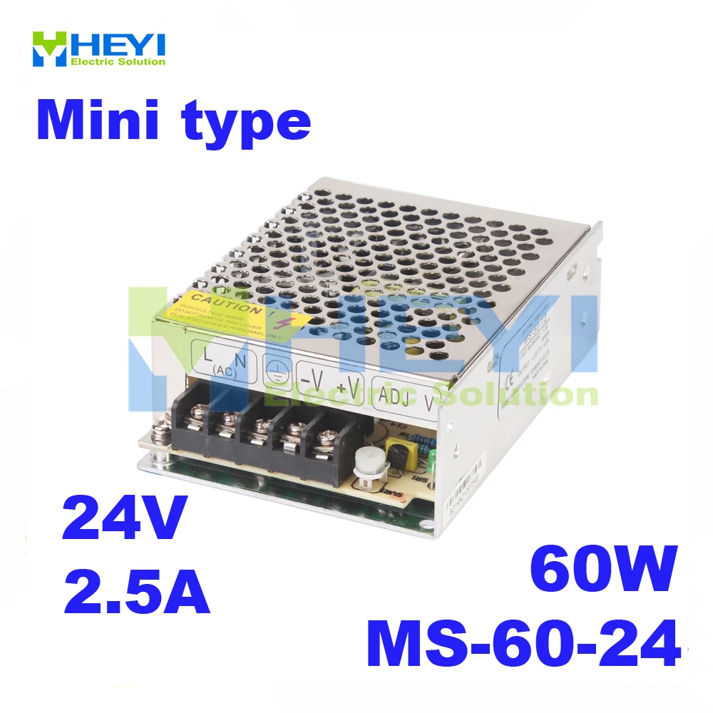 Мини размер ac dc трансформатор MS 60 24 выход 24VDC 2.5A светодиодный привод конвертер