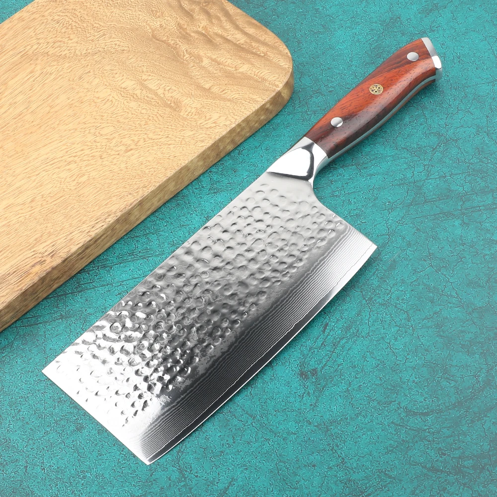 

7-дюймовый кухонный нож мясника накири VG10 из дамасской нержавеющей стали, острые лезвия мясника, удобная ручка