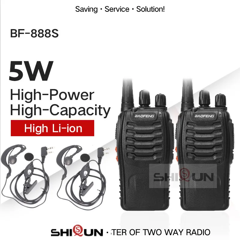 Baofeng BF-888S UHF 400-470MHz baofeng 888s дешевый двухсторонний радио Baofeng bf888s удобный портативный bf 888s baofeng 888 радио BF-C1 - Цвет: 2PCS-2Headsets