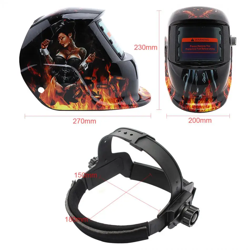 Left Wheel Beauty Adjust Solar Power Auto Darkening TIG MIG Grinding Welding Helmets Cap / Face Mask | Инструменты