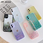 Блестящий прозрачный цветной чехол для задней панели, защитный бампер для камеры, блестящий порошковый чехол со звездами для iPhone 11 Pro MAX, X, XS, XR MAX, SE 2020
