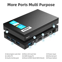 MeLE Fanless Mini PC 4K Windows 10 Pro Intel J4125 Quad Core Computer 8GB RAM 128GB SSD 2.4G 5G Wifi 1000M LAN Portable Mini PC