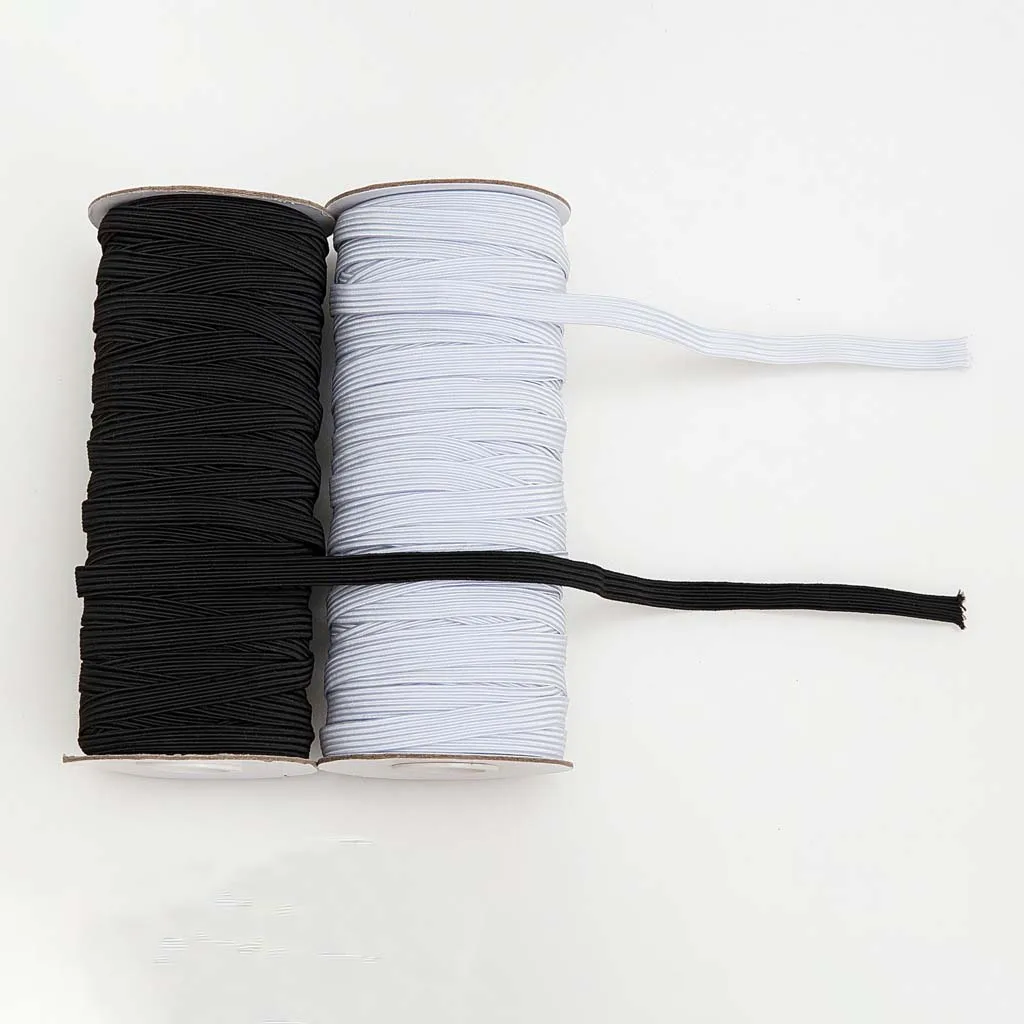 

3/4/5/6/8/10/12mm 180Meters High-Elastic Sewing Emulsion Ribbon Elastic Spandex Band Trim Sewing Fabric DIY Garment Accessories