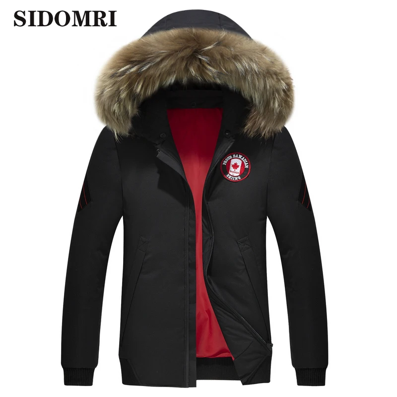 Winter down jacket men faux fur collar New outdoor warm down jacket men's fashion brand high quality