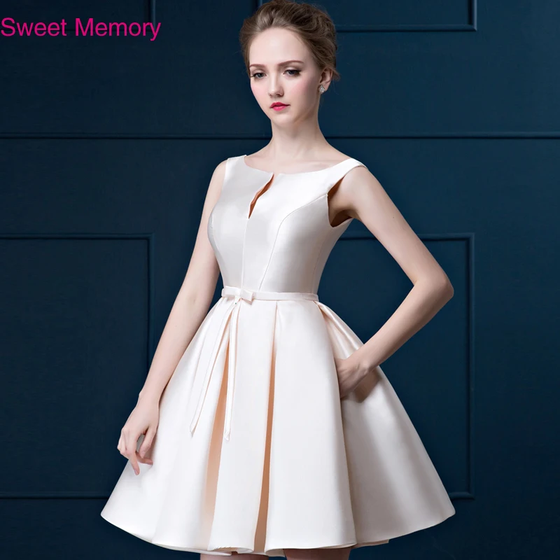 Женское Короткое платье подружки невесты Sweet Memory зеленое темно синее золотистое