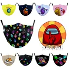 Многоразовая маска с принтом из США, Тканевые маски для лица для взрослых и детей, Ветрозащитная маска для рта, дышащая защитная маска для лица с фильтром