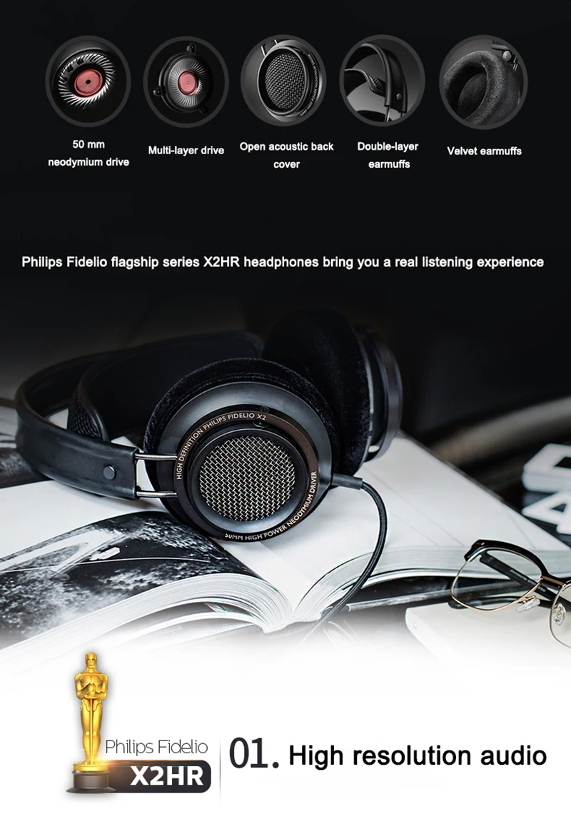Philips X2HR наушники Fidelio Hi-Fi гарнитура 3 м длиной, проводной наушники Xiaomi HUAWEI Iphone смартфона