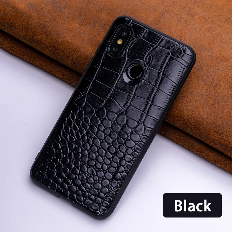 Black Воловья кожа чехол для телефона для Xiaomi 8 9 SE 9T A1 A2 Lite A3 F1 Mix 2s Max мы собрали воедино 3 чехол для Redmi 6 6a Примечание 5 6 7 Pro 7A роскошный задняя крышка корпуса - Цвет: Black