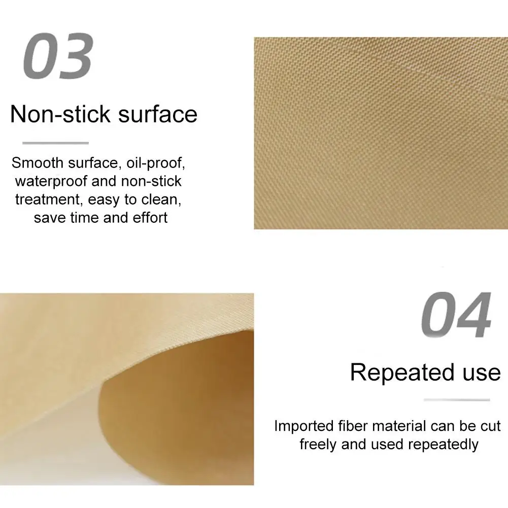 

2Pcs Kitchen Oven Baking Mat Heat Resistant Non-stick Pastry Sheet Pad Cloth