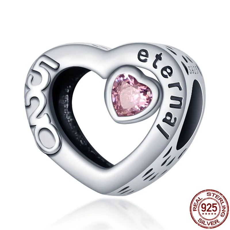 

2021New 925Sterling Silver Simple Heart Shape English Charm Original 3mm Bracelet&Bangle For Women Birthday Fashion Jewelry Gift