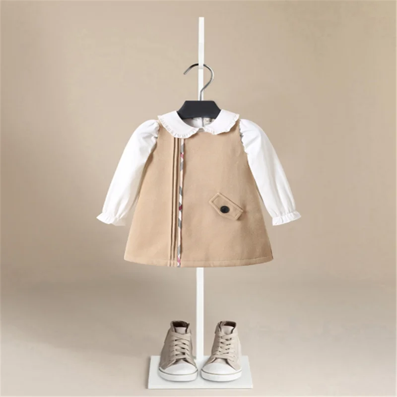 

New Autumn Cotton Baby Girls Cartoon Long Sleeves Clothes+Dress 2piecs Children's Clothing Kids Princess Dresses Casual Clothes