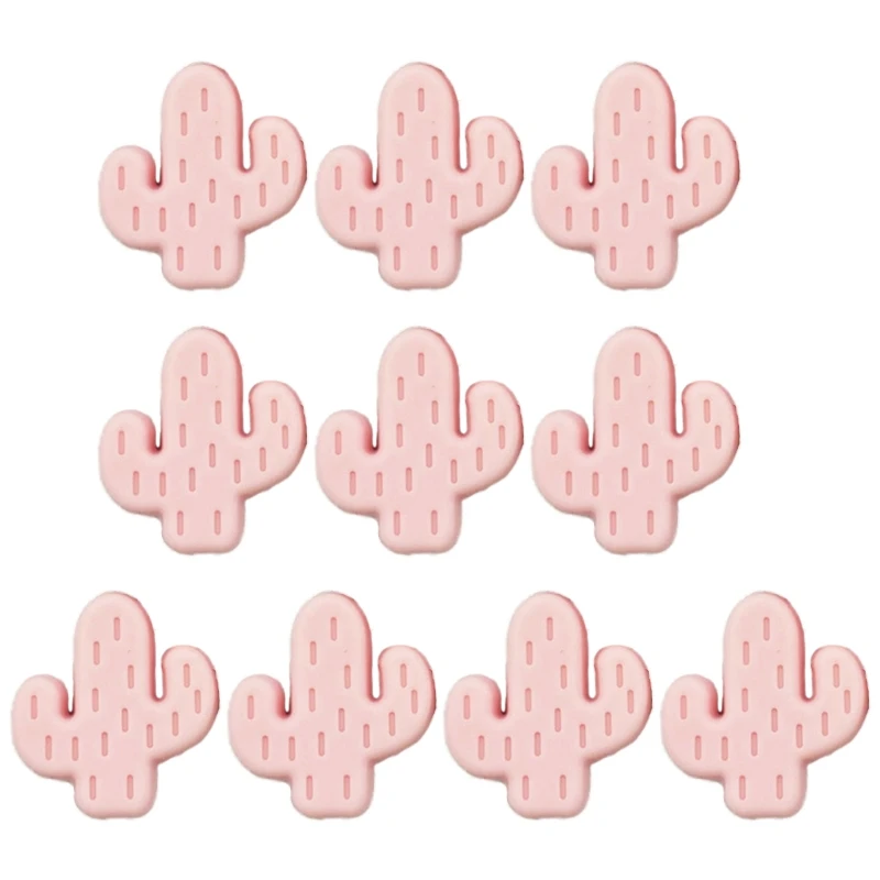 

10 Pcs Cartoon Cactus Baby Teether BPA Free Food Grade Silicone Soother Molar