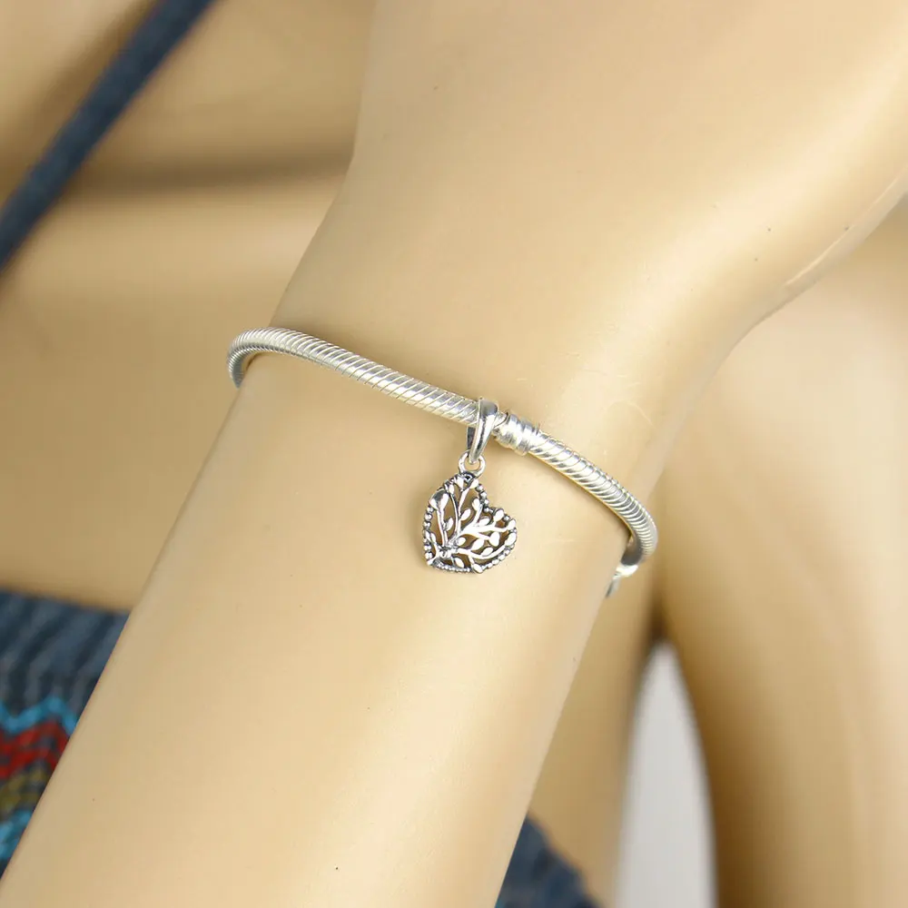 Подвески в виде сердца и дерева подходят для оригинального бренда Шарм-браслет