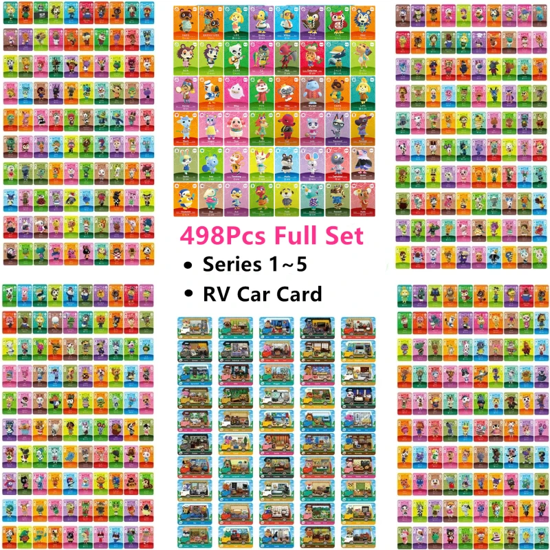 

Complete 498pcs SERIES 1+2+3+4+5+CV50 Animal Croxxing Card Mini Size NFC Cards Tags Ntag215 Chip