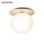 Скандинавский минималистичный современный круглый потолочный светильник в виде стеклянных шаров, креативное освещение для коридора, прихожей, входной потолочный светильник