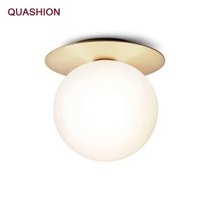 Скандинавский минималистичный современный круглый потолочный светильник в виде стеклянных шаров, креативное освещение для коридора, прихожей, входной потолочный светильник