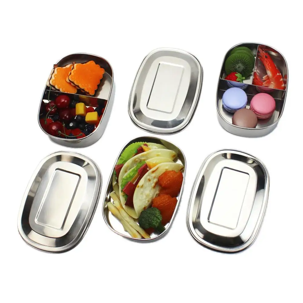 304 нержавеющая сталь квадратная коробка для обеда с пряжкой Герметичный пищевой