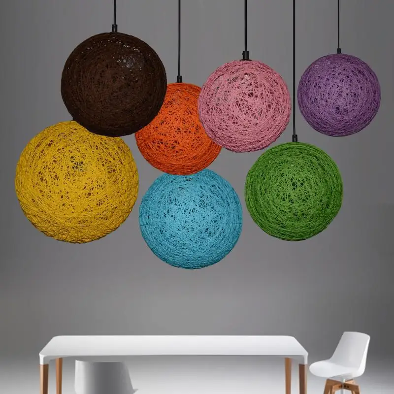 Винтажная веревочная Подвесная лампа в стиле ретро креативный индивидуальный