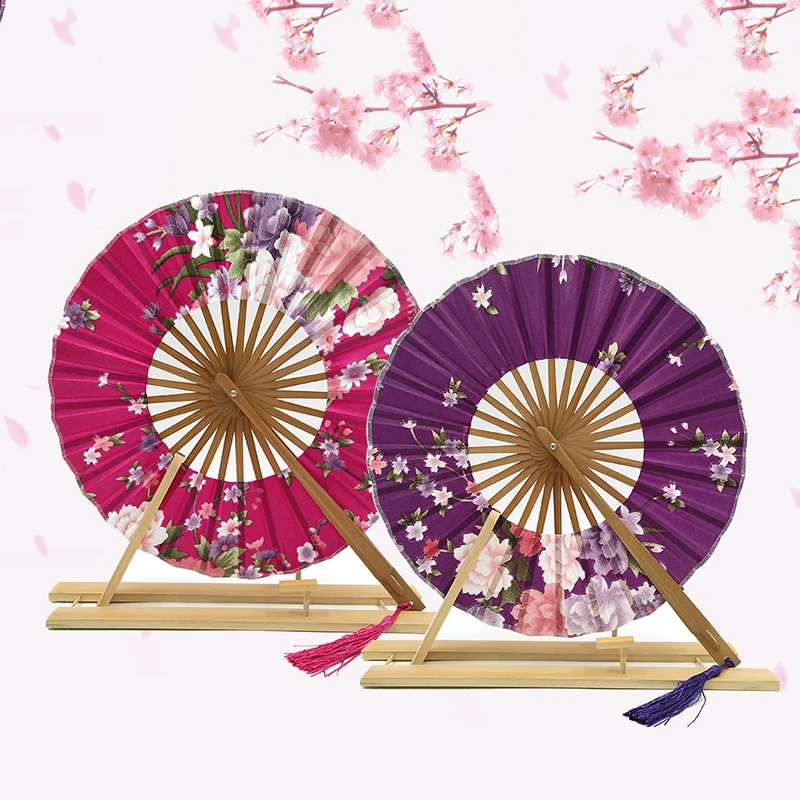 

Ретро Китайский Японский Шелковый бамбуковый складной веер украшения для дома Цветочная живопись ручные вееры Танцевальная вечеринка