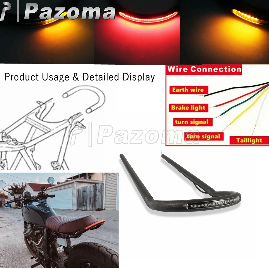 Универсальная кольцевая фара 7/8 дюйма 1 дюйм для заднего сиденья мотоцикла с