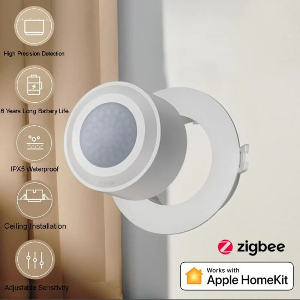 

Высокоточный датчик человеческого тела Aqara Zigbee 3,0, восприятие человека или животного, срок службы батареи 6 лет, работа с HomeKit